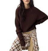 Free People Womens Low Tide Crew Neck Knit Pullover Sweater