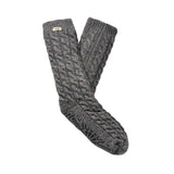 UGG Womens Elowyn Cable Knit Fleece Lined Socks