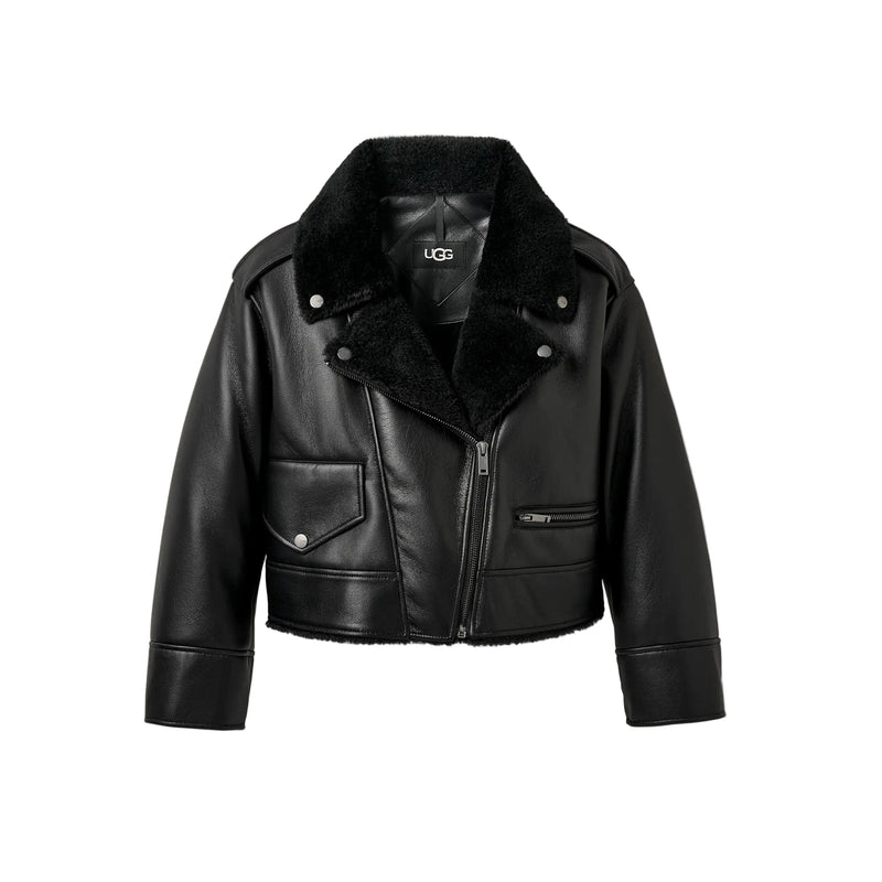 UGG Womens Finnian LuxeFluff Moto Jacket