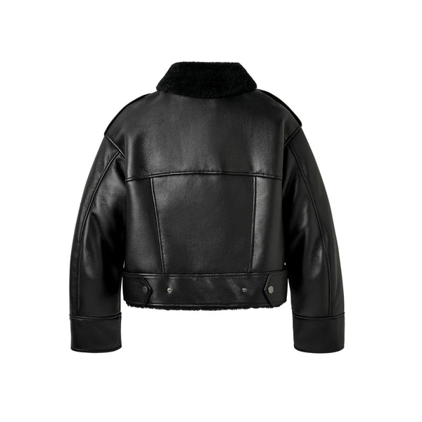 UGG Womens Finnian LuxeFluff Moto Jacket