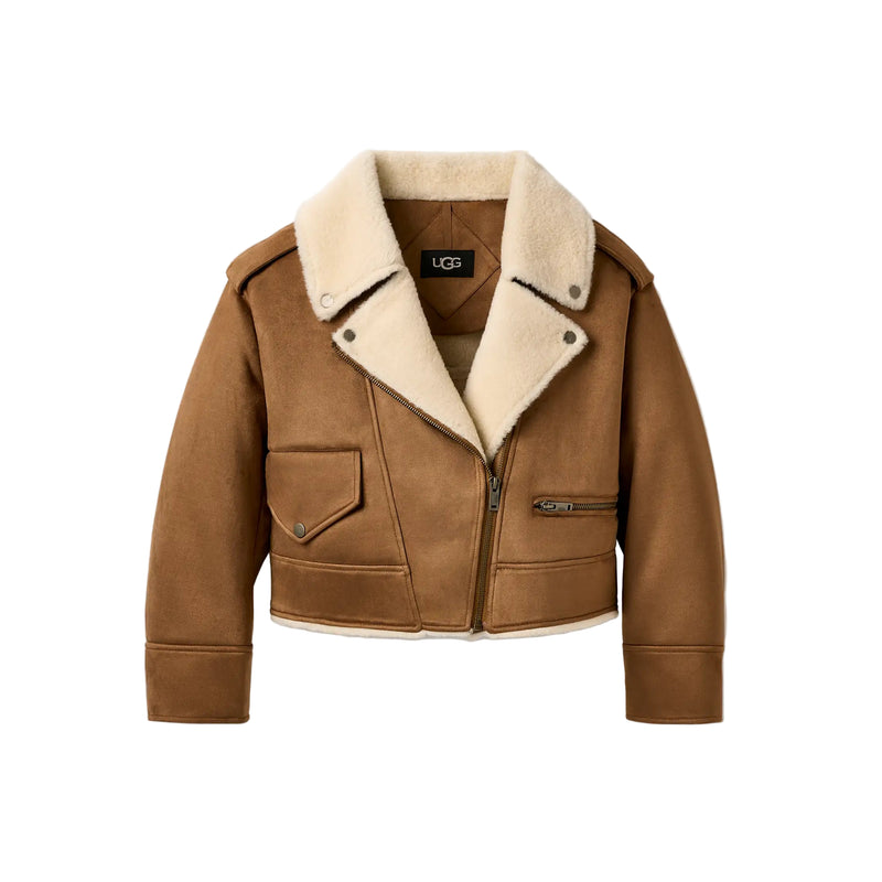 UGG Womens Finnian LuxeFluff Moto Jacket
