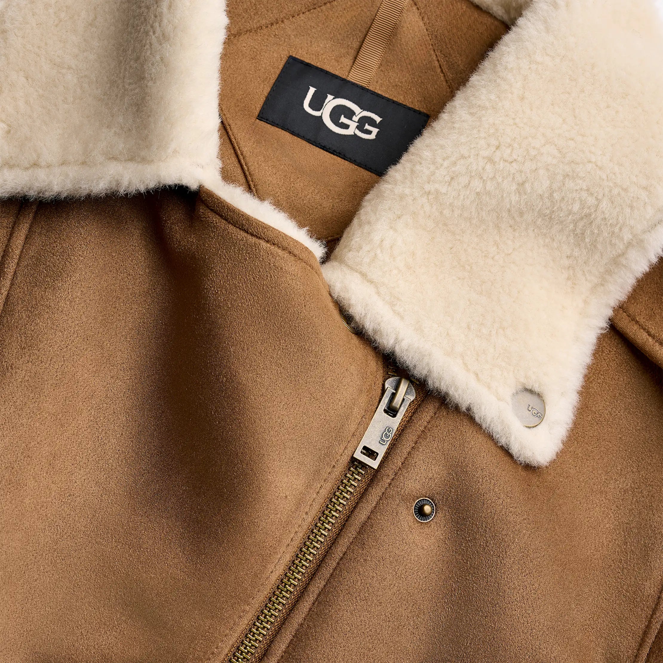 UGG Womens Finnian LuxeFluff Moto Jacket