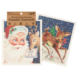 Primitives By Kathy Retro Santa Claus Swedish Dishcloth - Set of 2
