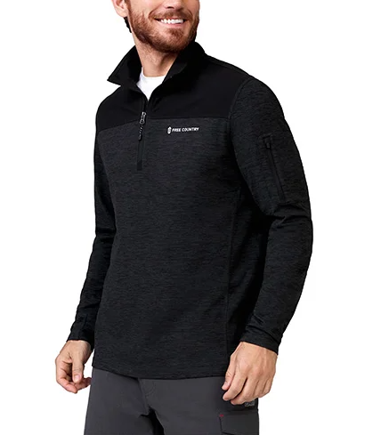 Free Country Mens Sueded Spacedye 1/4 Zip Pullover Sweatshirt Free Country Mens Sueded Spacedye 1/4 Zip Pullover Sweatshirt