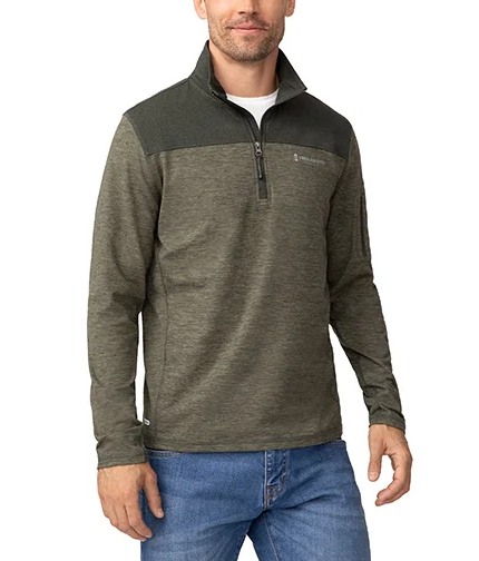 Free Country Mens Sueded Spacedye 1/4 Zip Pullover Sweatshirt