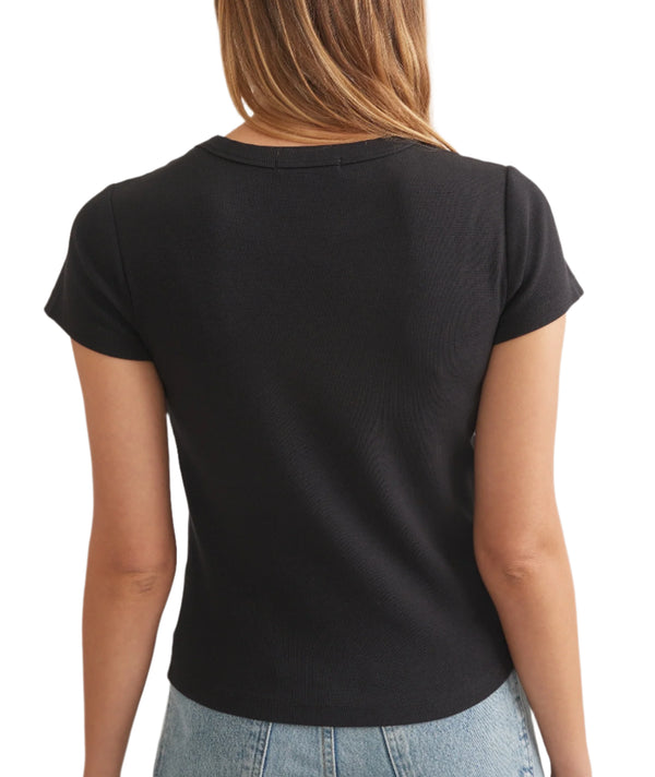 Marine Layer Womens Lexi Rib Sun-In Crew Short Sleeve T-Shirt