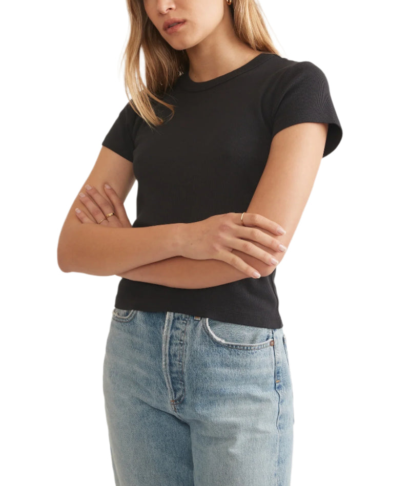 Marine Layer Womens Lexi Rib Sun-In Crew Short Sleeve T-Shirt