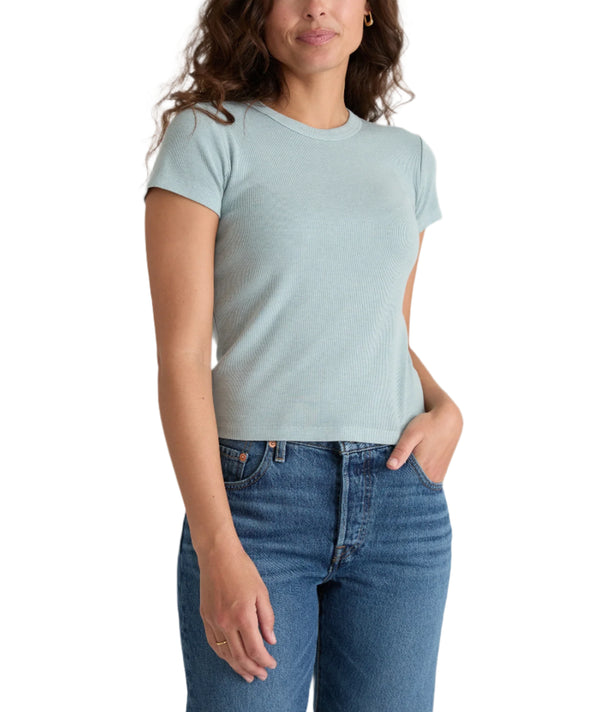 Marine Layer Womens Lexi Rib Sun-In Crew Short Sleeve T-Shirt