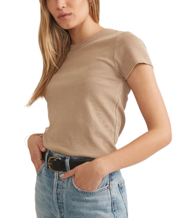 Marine Layer Womens Lexi Rib Sun-In Crew Short Sleeve T-Shirt