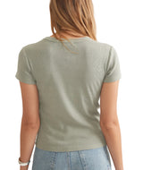 Marine Layer Womens Lexi Rib Sun-In Crew Short Sleeve T-Shirt