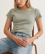 Marine Layer Womens Lexi Rib Sun-In Crew Short Sleeve T-Shirt