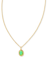 Kendra Scott Daphne Framed Green Short Pendant Necklace