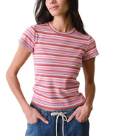 Marine Layer Womens Lexi Rib Sun-In Crew Short Sleeve T-Shirt