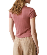 Marine Layer Womens Lexi Pointelle Short Sleeve T-Shirt