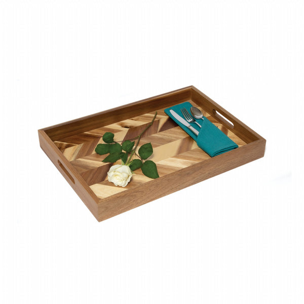 Lipper International Acacia Herringbone Serving Tray