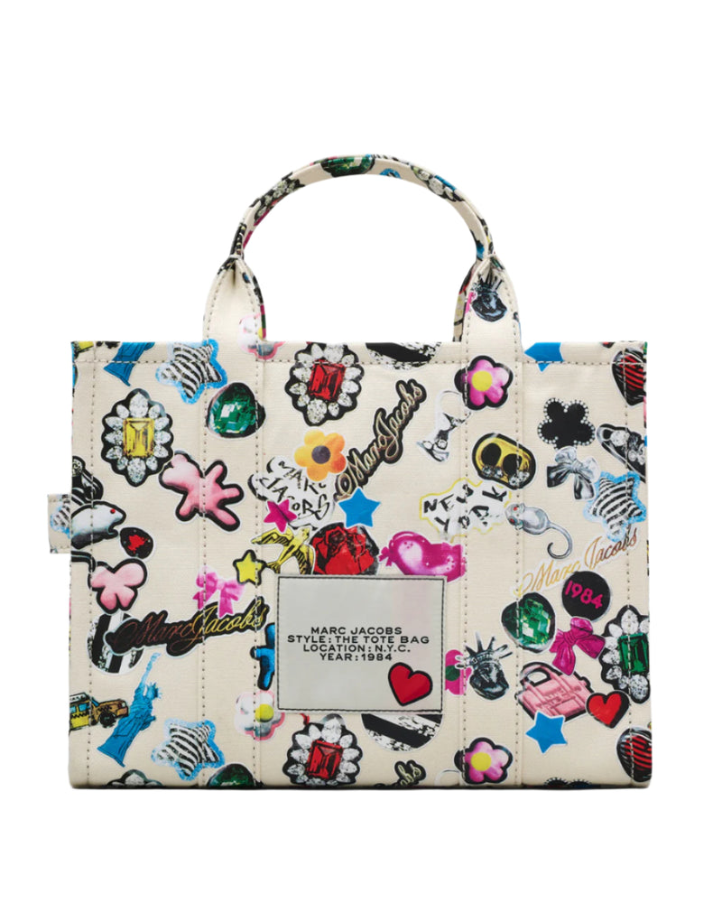 Marc Jacobs The Sticker Canvas Small Tote Handbag