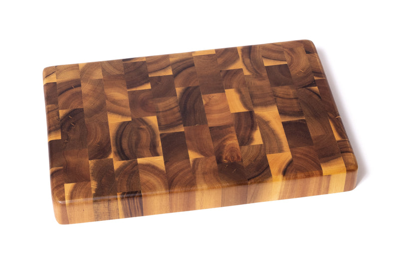 Lipper International Acacia End Grain Chopping Block with Inset Handles