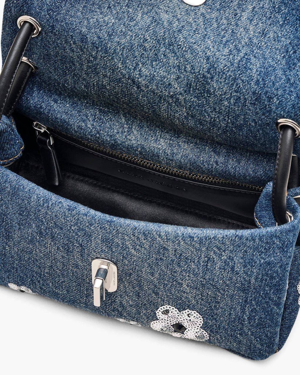 Marc Jacobs The Sequin Daisy Denim Mini Dual Shoulder Handbag