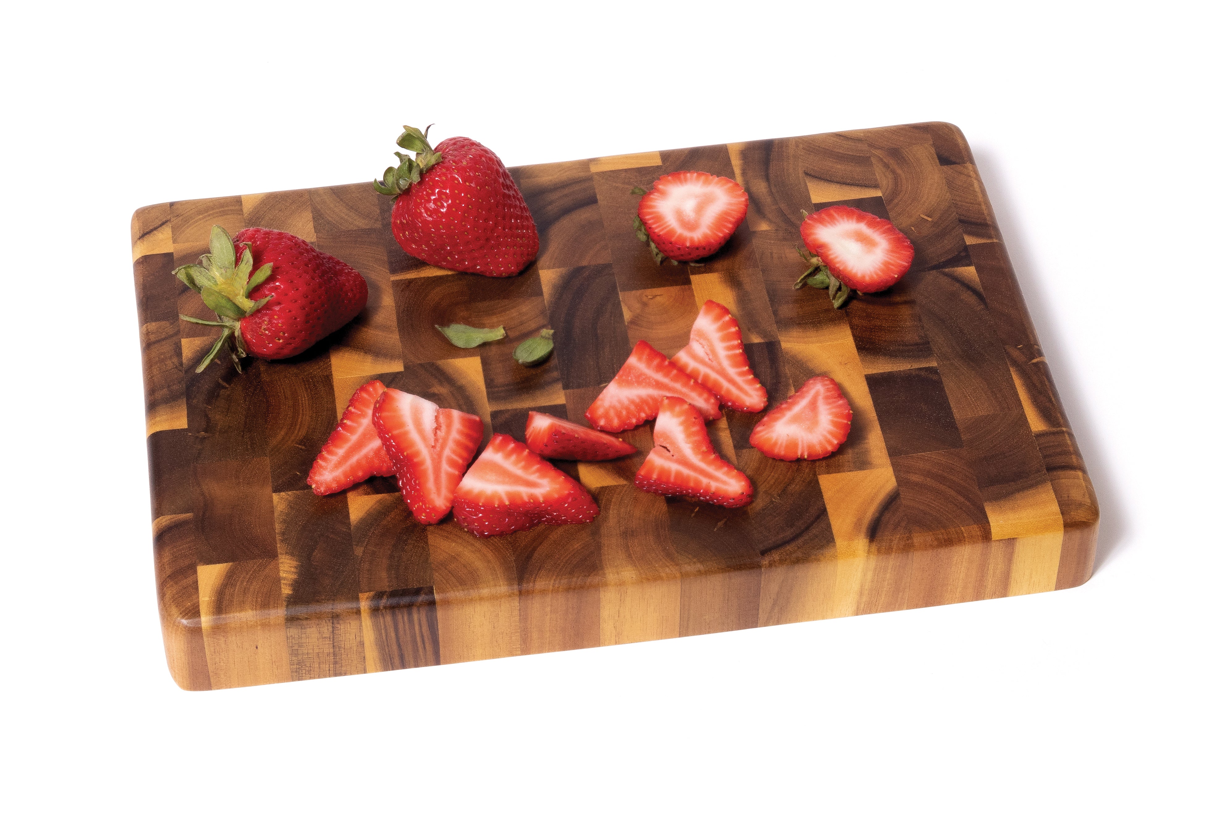 Lipper International Acacia End Grain Chopping Block with Inset Handles