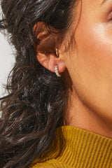 Nadri Perfect 2.5 mm Cubic Zirconia X 12 mm Gold Huggie Hoop Earrings