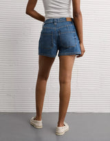 American Eagle Womens AE Strigid Curvy Super High-Waisted Relaxed Denim Utility Shorts