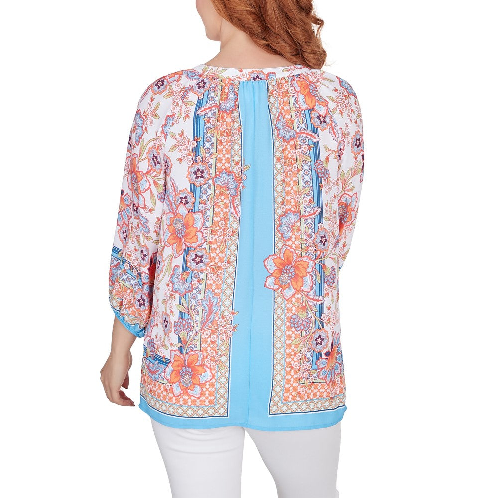 Ruby Rd Blouses Ruby Rd. Womens Button Front Floral Printed Crepe Georgette Blouse ...