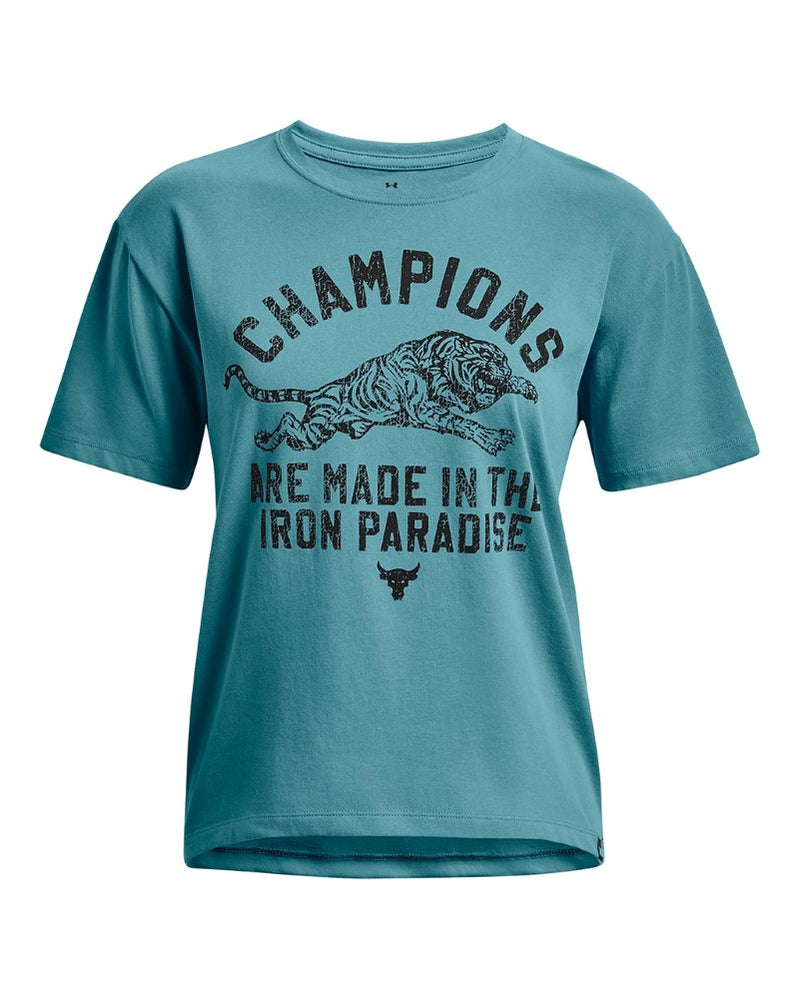 Under Armour Womens Project Rock Iron Heavyweight Short Sleeve T-Shirt