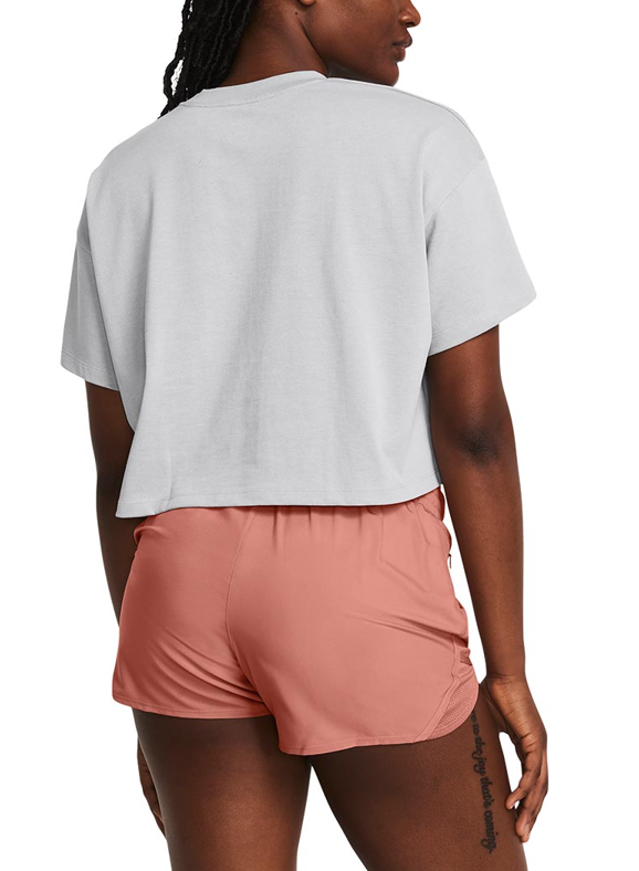 Under Armour Womens UA Heavyweight Scripted Wordmark Crop Short Sleeve Shirt