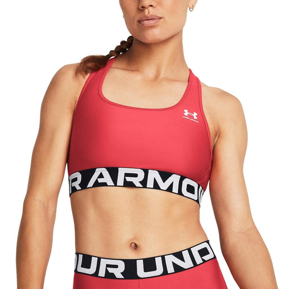 Under Armour Womens HeatGear Armour Mid Branded Sports Bra