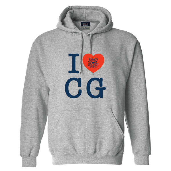 Coast Guard I Heart CG Pullover Hoodie