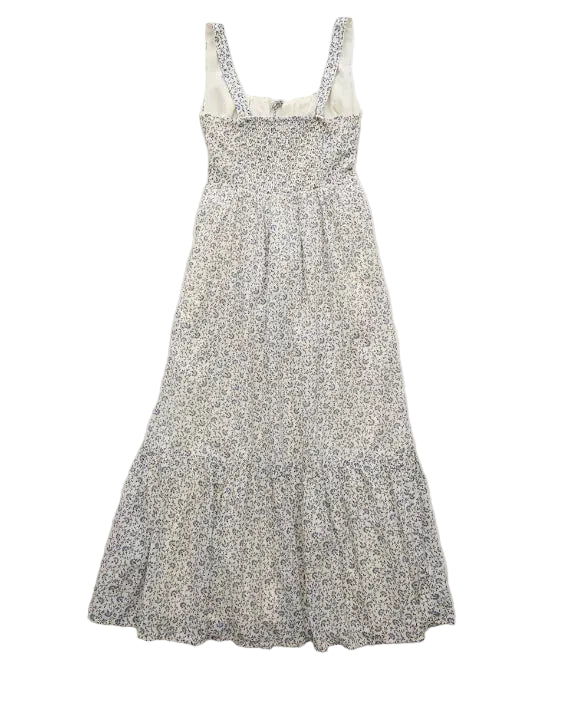 sachin and babi light blue dress AE Linen-Blend Puff Sleeve Tie Back Midi Dress main image 1