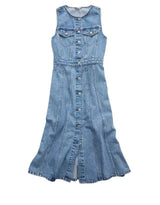 American Eagle Womens AE Button-Up Denim Midi Dress
