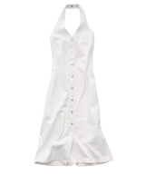 American Eagle Womens AE Denim Halter Midi Dress