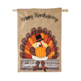 Evergreen Thankful and Blessed House Flag