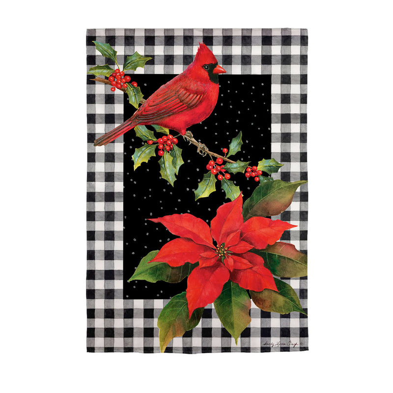 Evergreen Cardinal and Holly House Flag