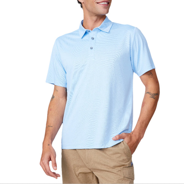 Free Country Mens Tech Jacquard Short Sleeve Polo