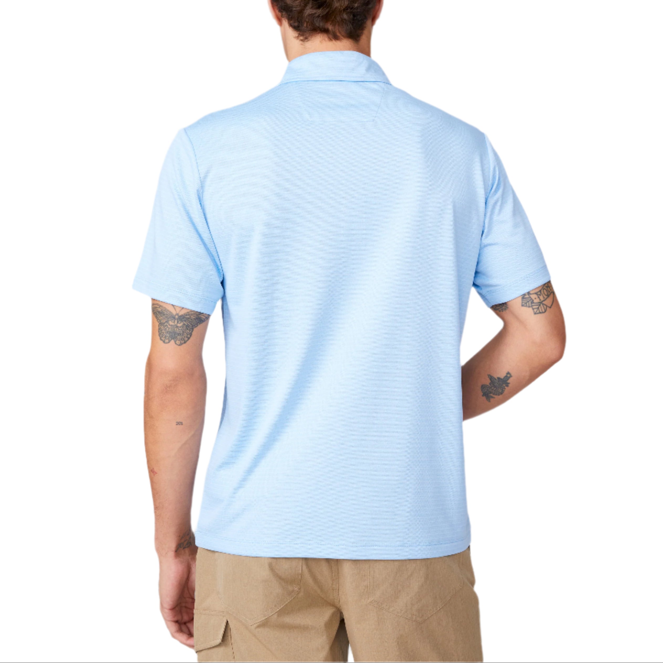 Free Country Mens Tech Jacquard Short Sleeve Polo