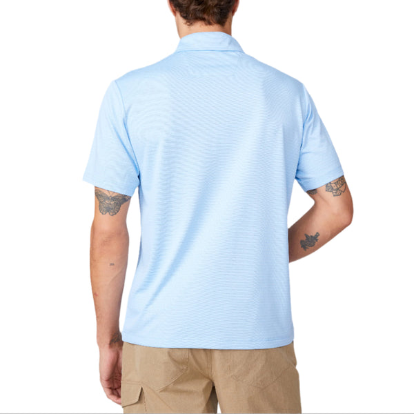 Free Country Mens Tech Jacquard Short Sleeve Polo