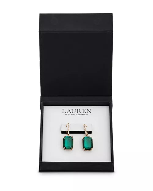 Lauren Ralph Lauren Gold-Tone Stone & Crystal Leverback Drop Earrings