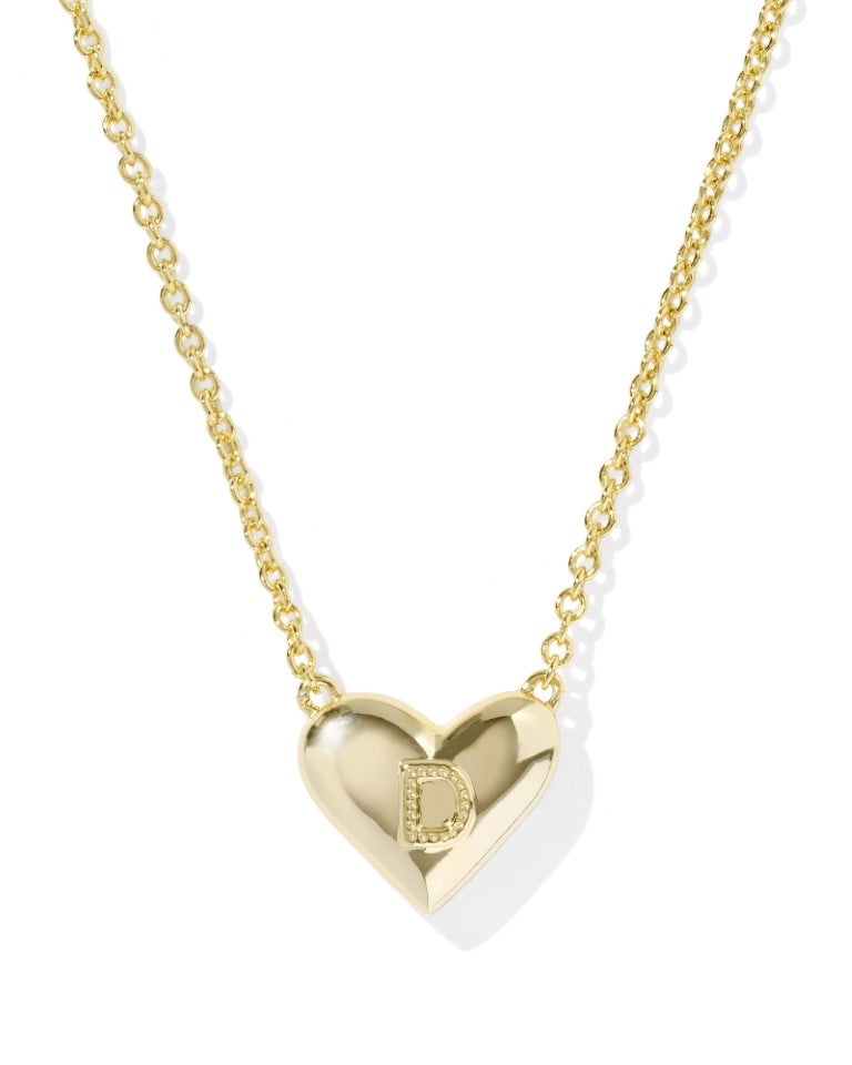 Kendra Scott Heart Letter D Gold Ivory Mother of Pearl Short Pendant Necklace