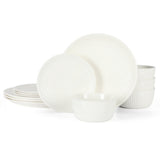 Gibson Martha Stewart Basketweave Ceramic Dinnerware Set - 12-Pieces