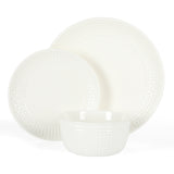Gibson Martha Stewart Basketweave Ceramic Dinnerware Set - 12-Pieces