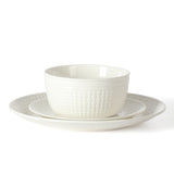 Gibson Martha Stewart Basketweave Ceramic Dinnerware Set - 12-Pieces