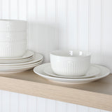 Gibson Martha Stewart Basketweave Ceramic Dinnerware Set - 12-Pieces
