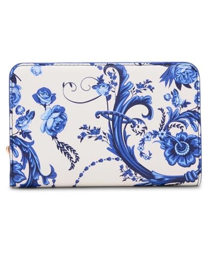 Anne Klein Blue Toile Medium Snap Bifold Wallet