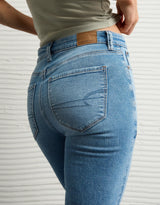 American Eagle Womens AE Next Level Ripped Super High-Waisted Flare Jeans