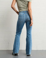 American Eagle Womens AE Next Level Ripped Super High-Waisted Flare Jeans