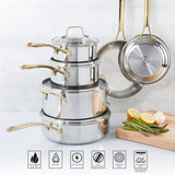 Martha Stewart Castelle Stainless Steel Non-Toxic Cookware Set - 10 Piece