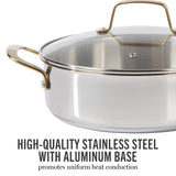 Martha Stewart Castelle Stainless Steel Non-Toxic Cookware Set - 10 Piece
