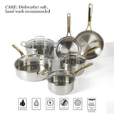 Martha Stewart Castelle Stainless Steel Non-Toxic Cookware Set - 10 Piece